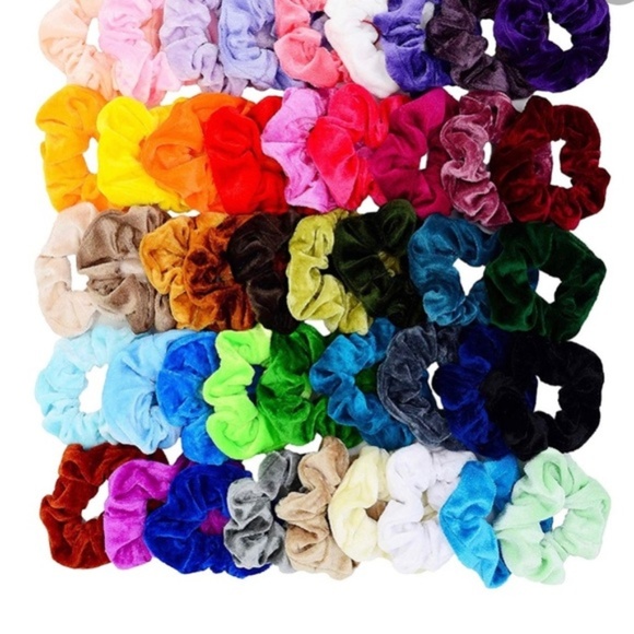 LiveChicStyle Accessories - 10x Velvet Hair Scrunchies, VSCO GIRLS